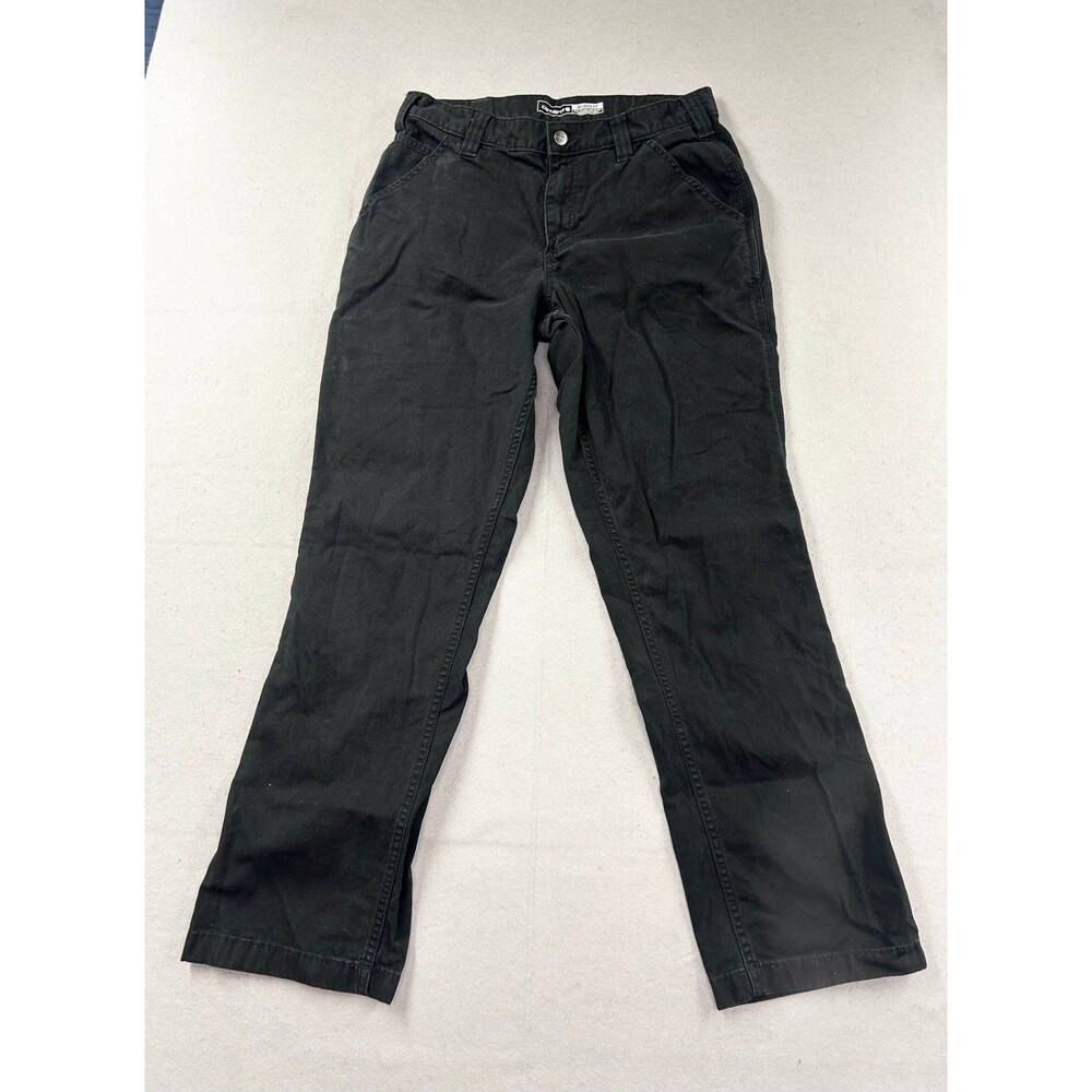 Carhartt 102291 001 Mens 33x32 Black Relaxed Fit Rugged Flex Rigby Canvas Pants